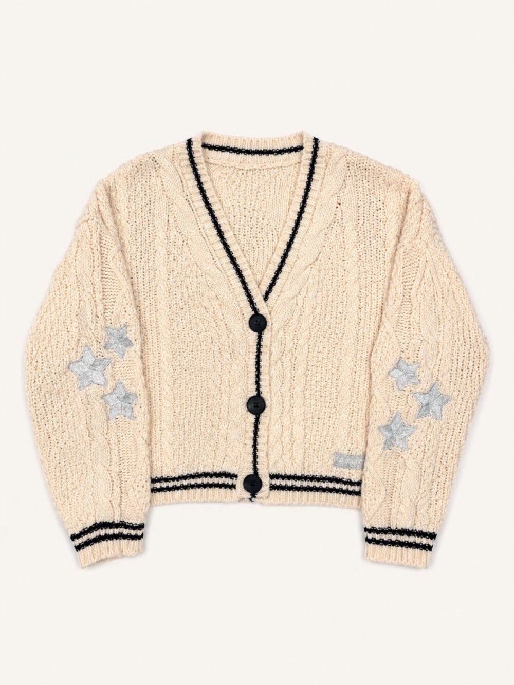 Folklore Cardigan Taylor Swift Inspired Star Patch Cable Knit S - Picture 1 of 7
